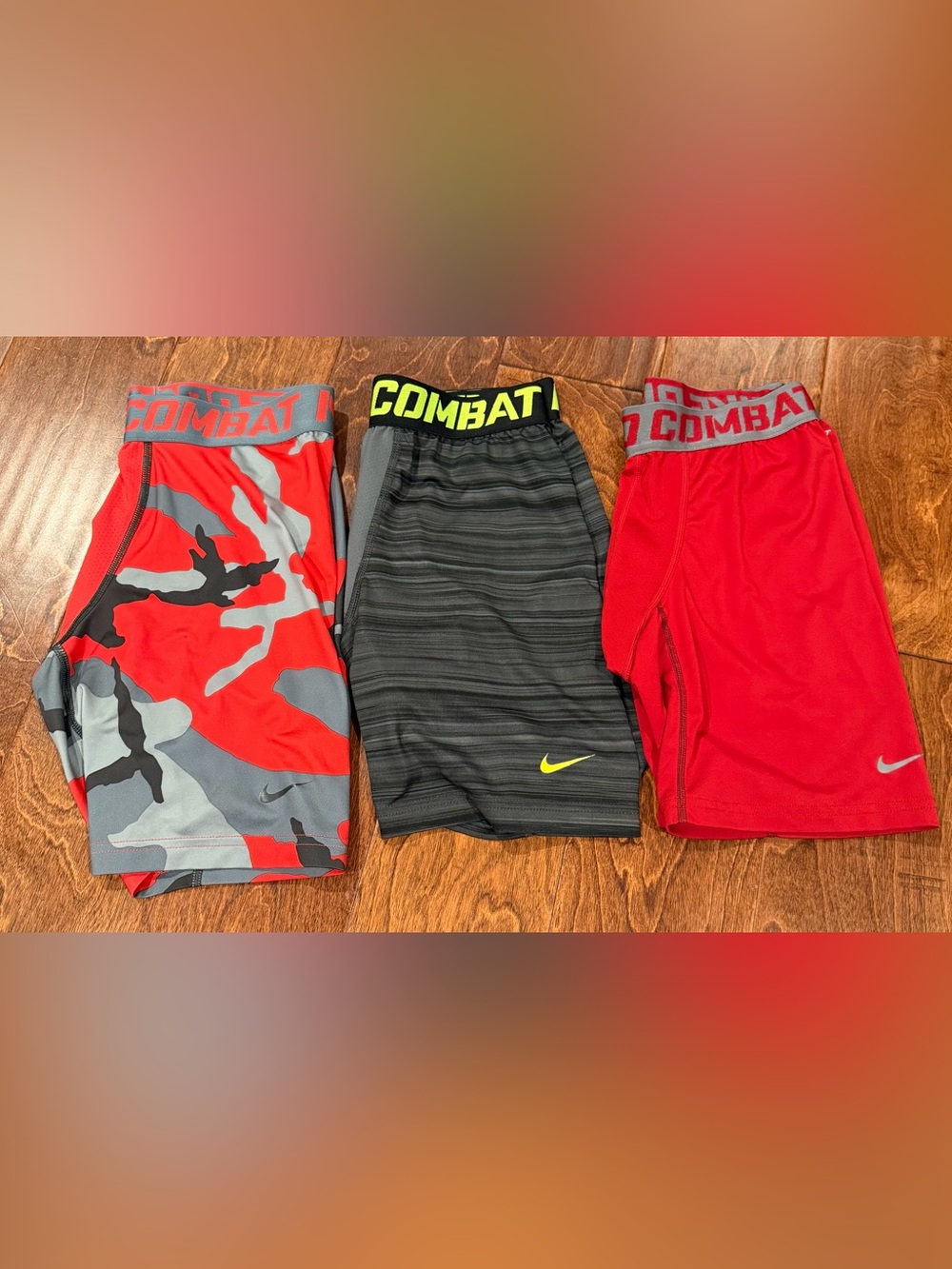 Set of 3 Nike Pro Combat Youth XL Dri-Fit Compression Shorts